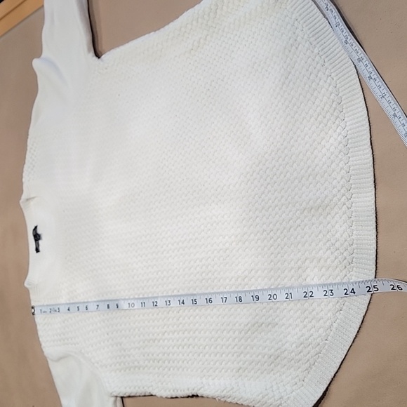 Lety & Me Size L Ivory Elbow Patch Curved Hem Sweater, Excellent Used Condition - Picture 9 of 12